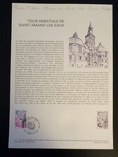 France Museum Postal FDC 35-77 Tour Abbatial 1,40F St Amand The Waste 1977
