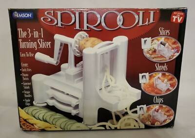 Emson Spirooli 3-in-1 Spiralizer Spiral Manual Vegetable Slicer NEW NIB