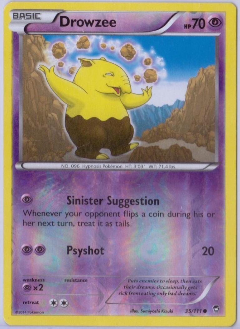 Drowzee - 35/111 - Reverse Holo - XY: Furious Fists - Pokémon - LP