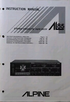 Alpine AL85 Bedienungsanleitung Original