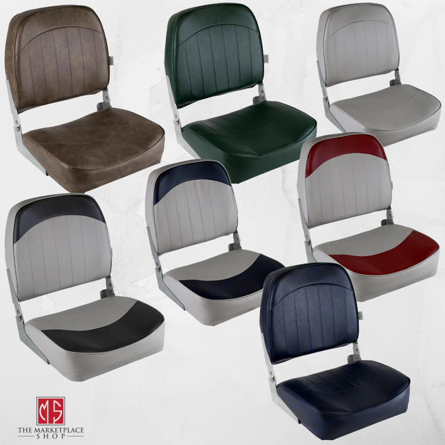 Set Of 4 Low Back Fold Down Marine Boat Seat Pontoon Boating Bass Fishing Uv For Sale Online Ebay