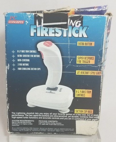 PC Concepts Lightning Firestick Computadora Juegos Joystick Gamer Controller 1996 - Imagen 3 de 7