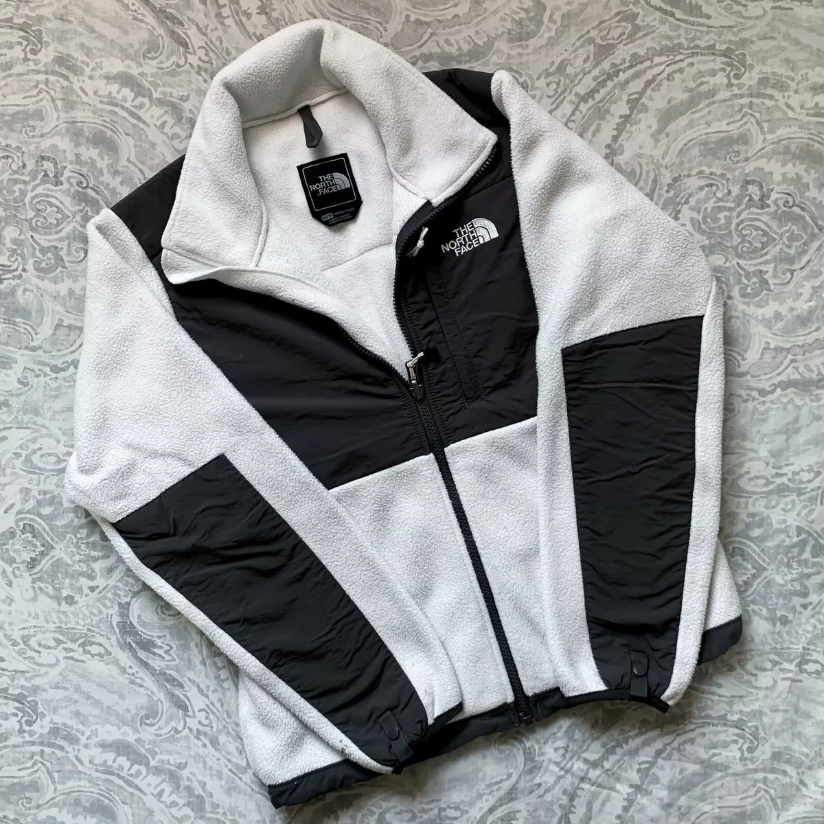 North Face Women's Denali Fleece Jacket White and Grey XS