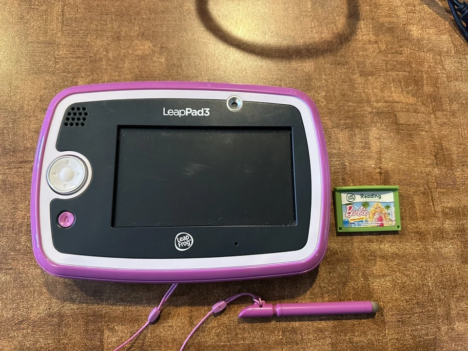 LEAP FROG LEAP PAD 3 PINK LEARNING TABLET W CASE, BARBIE GAME, STYLUS, USB WORKS - Image 4 of 4