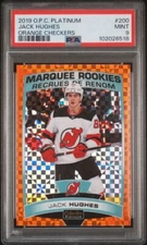 JACK HUGHES 2019 OPC O-Pee-Chee Platinum 200 Orange Checkers /25 PSA 9