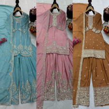 Party Wear Faux Georgette Designer Pink Salwar Kameez With Dupatta For Women