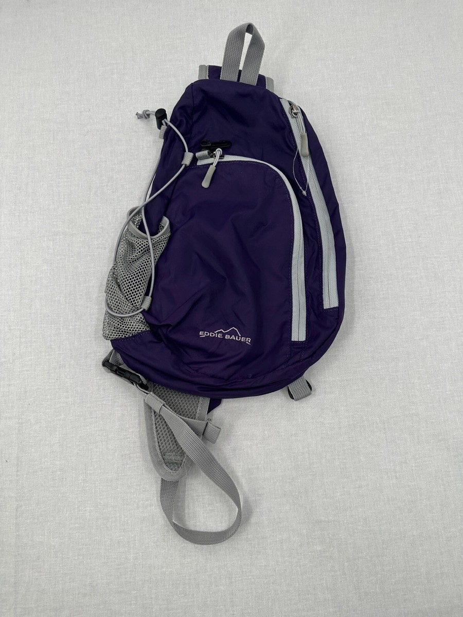 Eddie Bauer Purple Gray Crossback Sling Backpack New With Out Tags NWOT