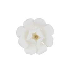 Mega Crafts - 8" Handmade Paper Pedal Flower - White, 1PC
