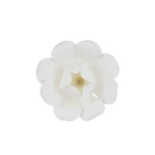 Mega Crafts - 8" Handmade Paper Pedal Flower - White, 1PC