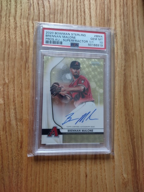 2020 Bowman Sterling Brennan Malone Superfractor AUTOGRAPH AUTO PSA 10 1/1 RC