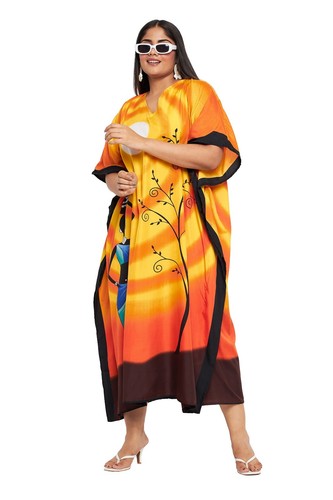 Women Kaftan Plus Size Hippie Boho Dress Kimono Long Maxi Summer Beach Sundress - 第 8/122 張圖片
