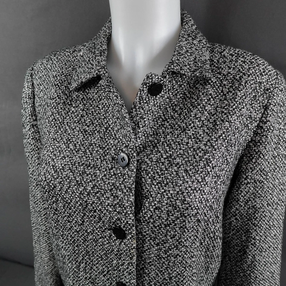 Christopher Banks 女式西装外套小号黑色粗花呢学院风极简职业办公室 — 第 3/4 张图片