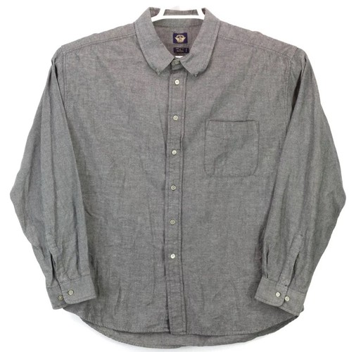 Camisa Dockers Para Hombres XL Gris Manga Larga Frontal Con Cuello Abotonado