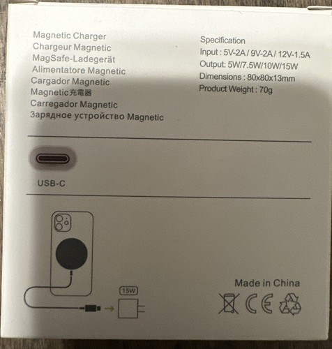 Magsafe Wireless Charger Magnetic Fast Charger For iPhone 15/14/13/12/11/XR - 第 3/3 張圖片