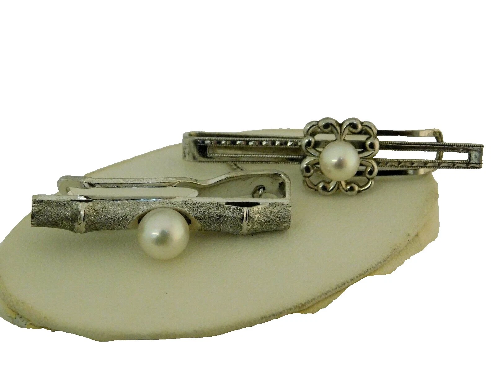 Pearl Sterling Silver Tie Clasps & Tacks for Men