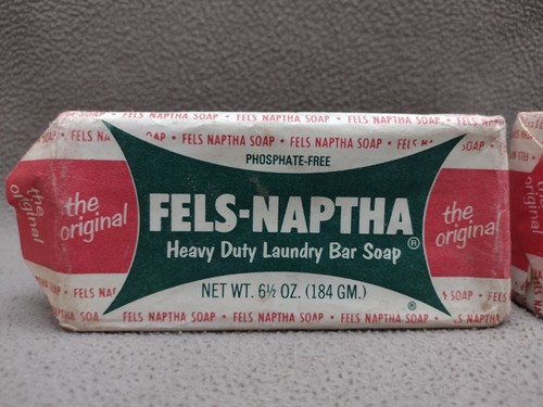Jabón para barra de lavandería Fels-Naptha 6,5 oz sin abrir lote de 2 envoltorios de papel anteriores a 1970 #7 - Imagen 2 de 8