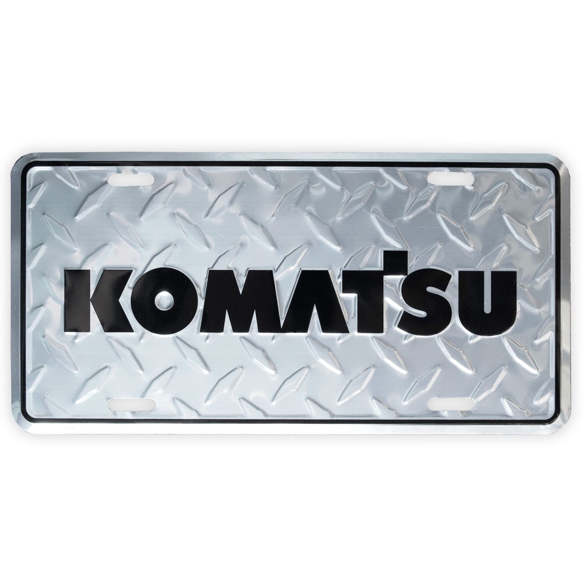 Komatsu License Plate - Diamond Plated Embossed Metal Vehicle Car 