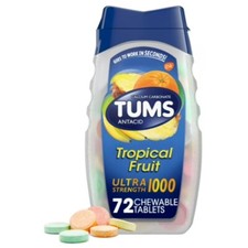 Tums Ultra 1000 Maximum Strength Tropical Fruit - 72 Chewable Tablets EXP 01-26