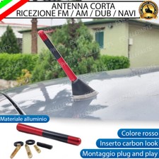 ANTENNA CORTA 12 CM ROSSO FINITURA CARBONIO PER MERCEDES CLASSE A W169