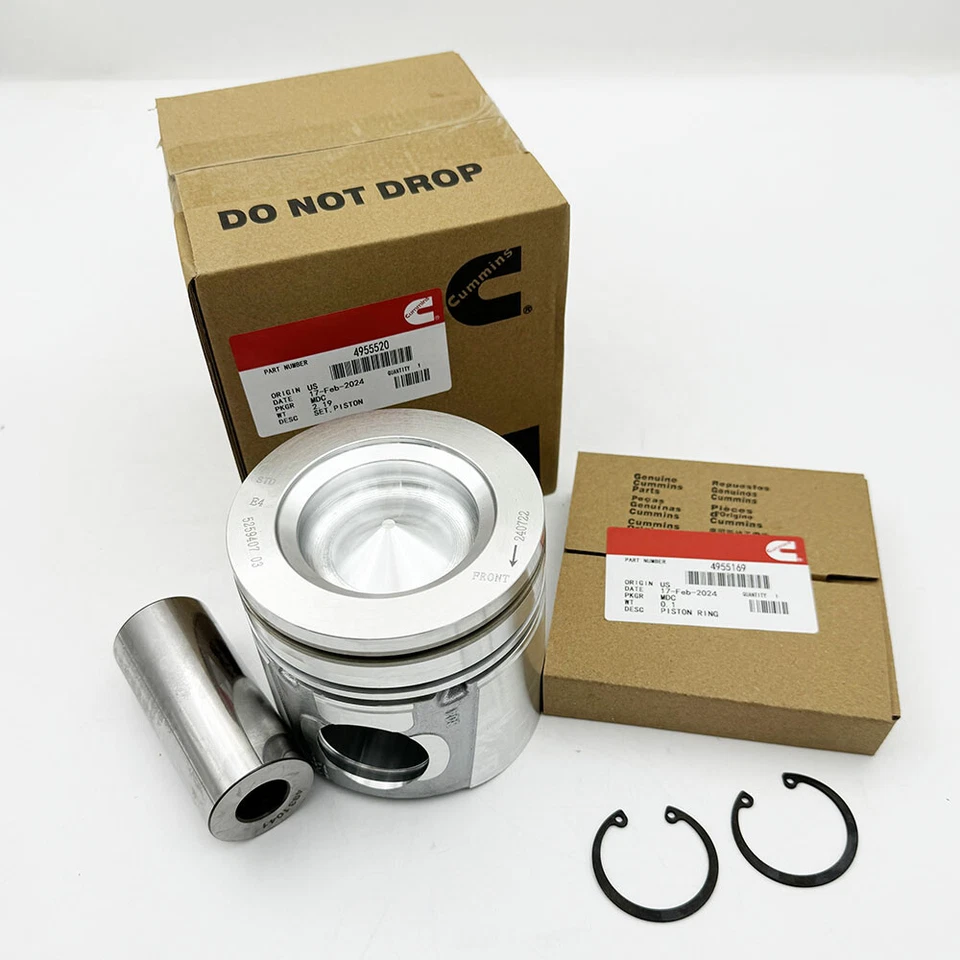 6Pcs Piston & Piston Rings Kit Cummins OE 4955520 For2007-2019 Dodge Ram 6.7L Foto 2 de 4