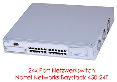 24x10/100 Mbit 48cm 19'' SWITCH NORTEL NETZWERKSWITCH BAYSTACK 450-24T #NW23 