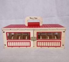 Melissa  Doug Show-Horse Stable Take Along 8 Stalls Wooden Double Doors