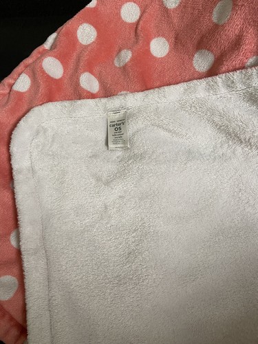 Carters Flamazing Baby Blanket Pink Flamingo White Polka Dot 30x40" Lovey - Picture 3 of 3