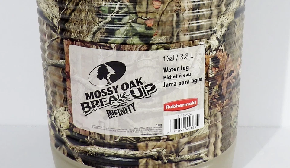 Mossy Oak Break-Up Infinity Rubbermaid 1 Gallon Water Jug USA New Old Stock - Image 2 of 4