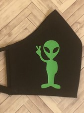 ALIEN FACE MASK UFO Space Cotton Washable  Filter Pocket Adult 