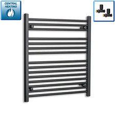 800 mm High 700 mm Wide Black Heated Towel Rail Radiator Designer Bathroom Rad 