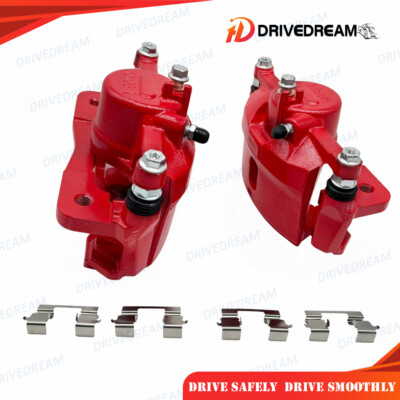 Power Stop 90-00 Honda Civic Front Red Calipers w/Brackets - Pair main image 1