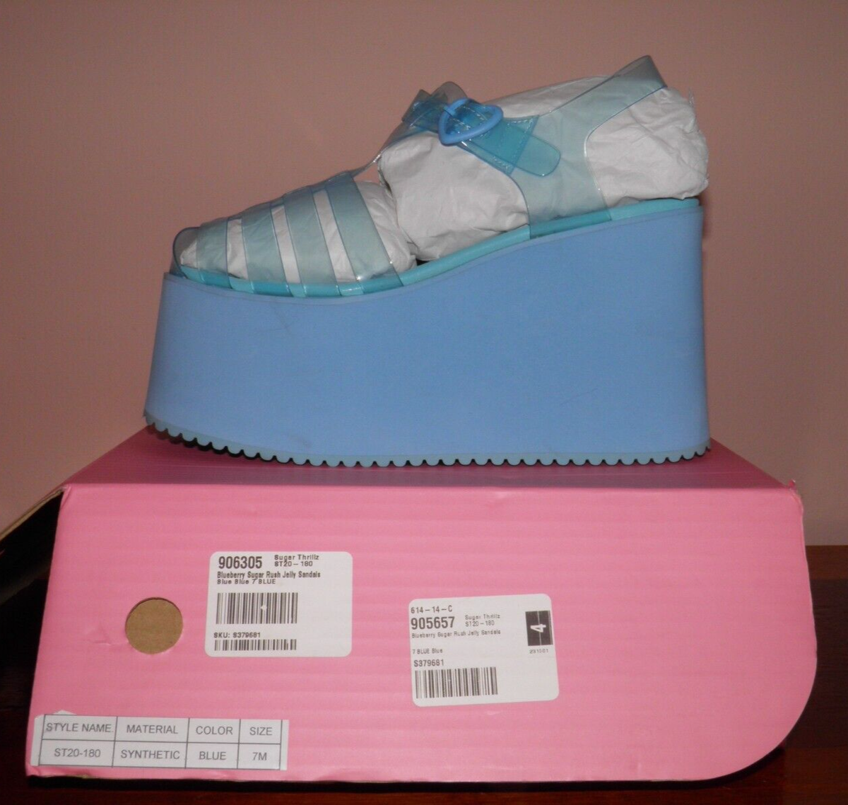 Pink Jelly Platform Sandals Sugar Rush Jelly Sandals NEW Sugar