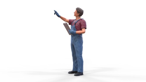 Meccanico insieme di Figure 1:32 (5,8cm) Incolore, 1/32 Diorama (6 Figure) - Bild 7 von 9