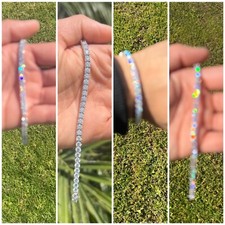 Real Silver 4mm Tennis Bracelet MOISSANITE VVS1 D GRA Certified Mens Ladies Iced