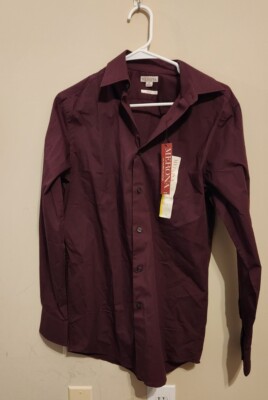 Merona Target Mens Button Up Long Sleeve Dark Purple Small