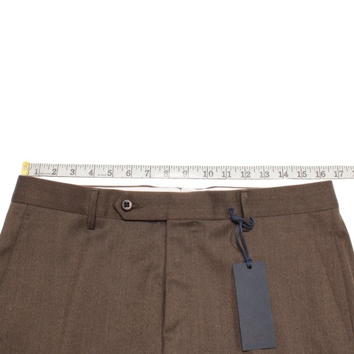 Zanella NWT Dress Pants Size 32 US Noah In Solid Brown Wool Blend - Bild 3 von 12