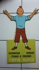 TRES RARE PLV TINTIN PUB DISTRIBUTEUR DE PYJAMAS / ANNEES 60 / 66 X 42 CM