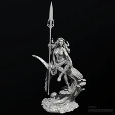 75mm Long Halberd Goddess Unpainted Model Kits Unassembled YUFAN Garage Kit