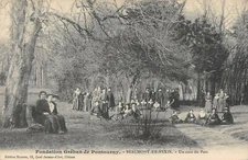 Old postcard 95 BEAUMONT EN VEXIN FOUNDATION GREBAN DE PONTOURNY UN CORNER DU PARC (rare