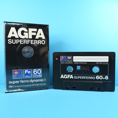   1x AGFA Super Ferro Dynamic I 60+6 * IEC I Type 1 * Cassette Kassette * 1980