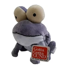 Rare Gund Purple Gray Frog WITH TAG Plush Bean Bag Stuffed Animal Toy 45821 HTF