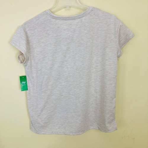 Dip Girl Kid XL 16 Short Sleeve Sleep PJ Top Cat Meow Felt Detail New - Picture 7 of 9
