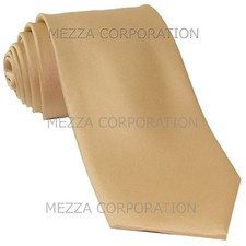 New Vesuvio Napoli Men's necktie solid color 100 polyester wedding prom Beige