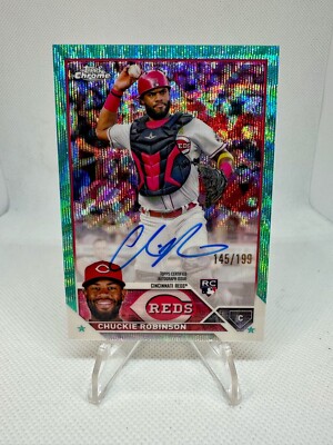 2023 Topps Chrome Rookie Auto Aqua Wave Chuckie Robinson /199