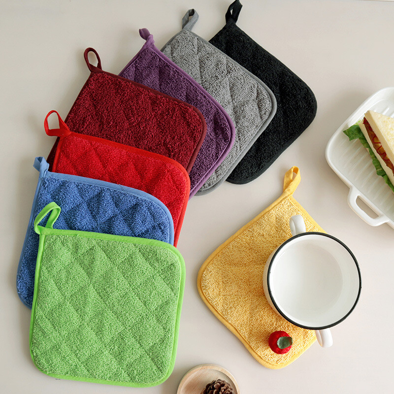 6-Pack Potholders Cotton Kitchen Everyday Basic Terry Heat Resistant Pot Holder