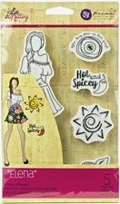 Julie Nutting - Elena Doll Cling Stamp Prima Marketing Mixed Media 912987