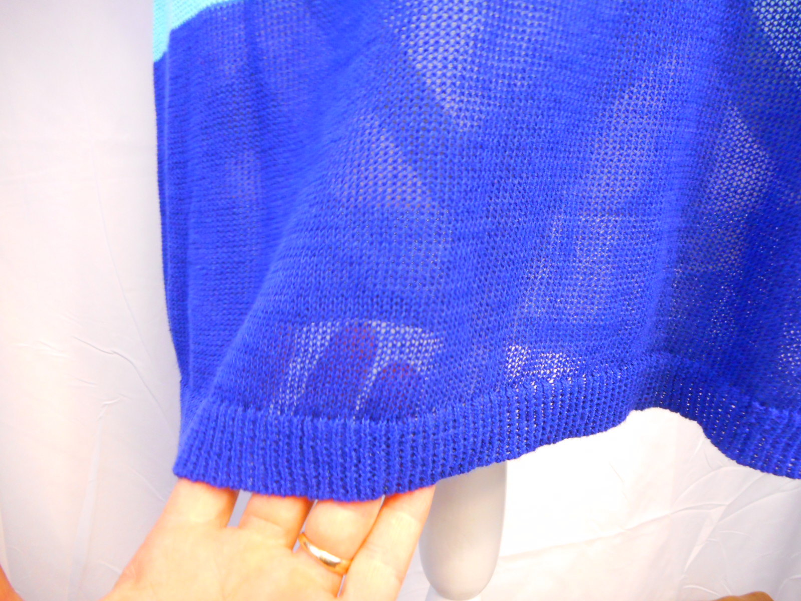 Linen Cotton Women’s Tank Top JCP Aqua Royal Blue JC Penney Pre Owned