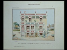 JUAN LES PINS, VILLA "COQUETTE" - 1909 - GRANDE PLANCHE COULEUR - ASTOIN