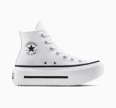 Converse Chuck Taylor All Star Lift Double Stack High-Top Plateau Schuhe weiß