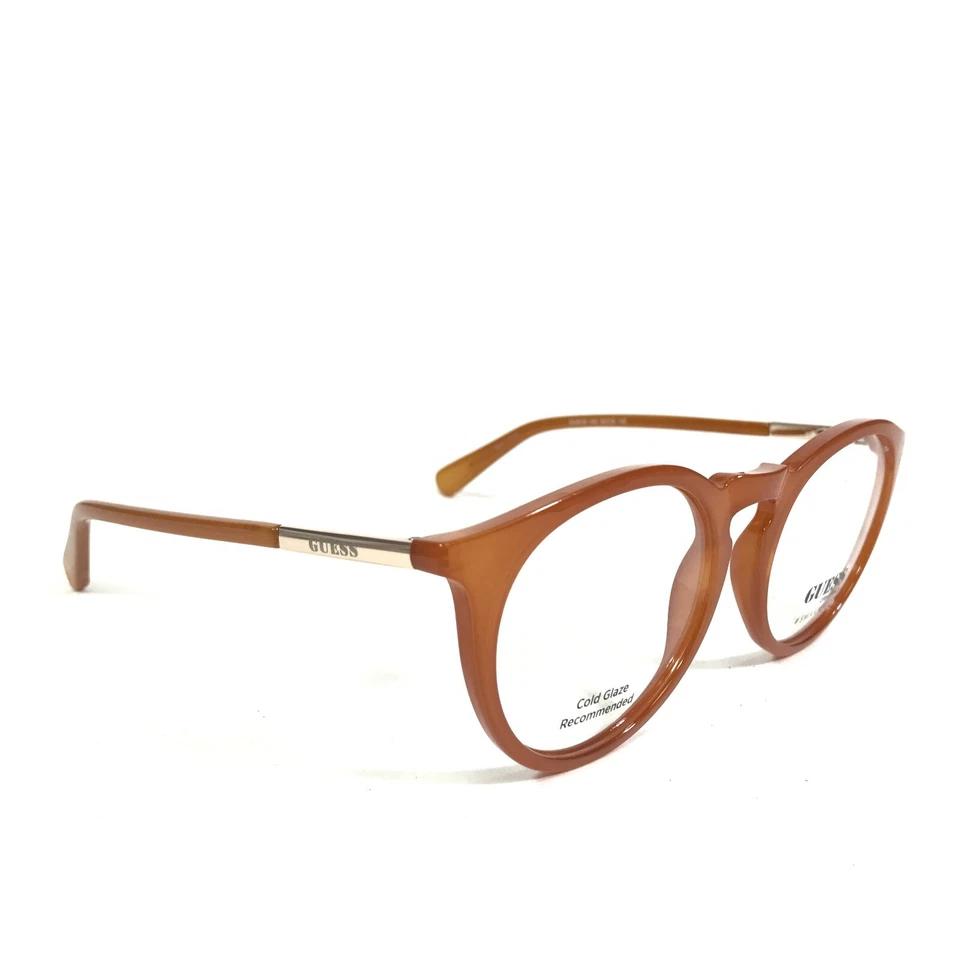 Guess Eyeglasses Frames GU8236 044 Brown Gold Round Full Rim Horn Rim 50-20-145 - Image 2 of 4